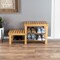 Hastings Home 2-tier Bamboo Shoe Rack Bench and 2 Seat Heights, Storage and Organization for Hallway, Bedroom 909958LES - alternate 3